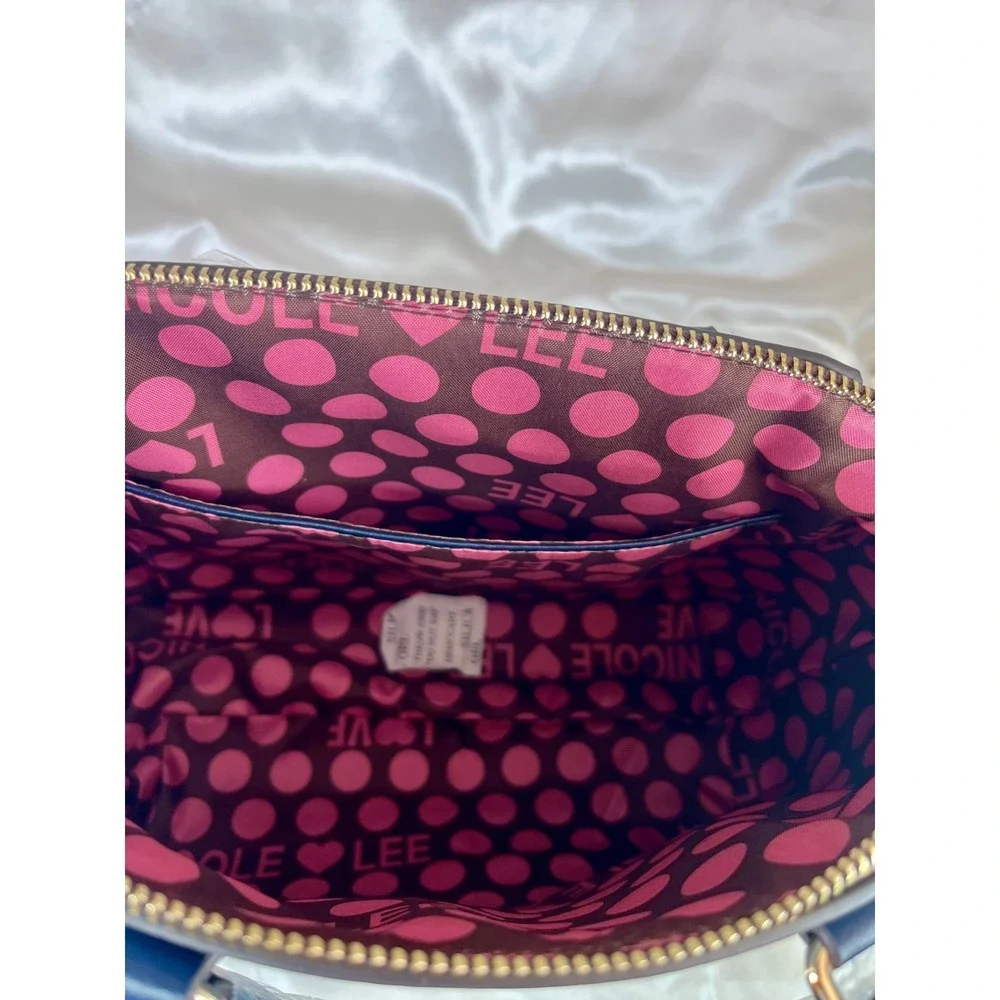 Nicole Lee Santorini Satchel Women Medium Navy Blue Graphic Crossbody Strap